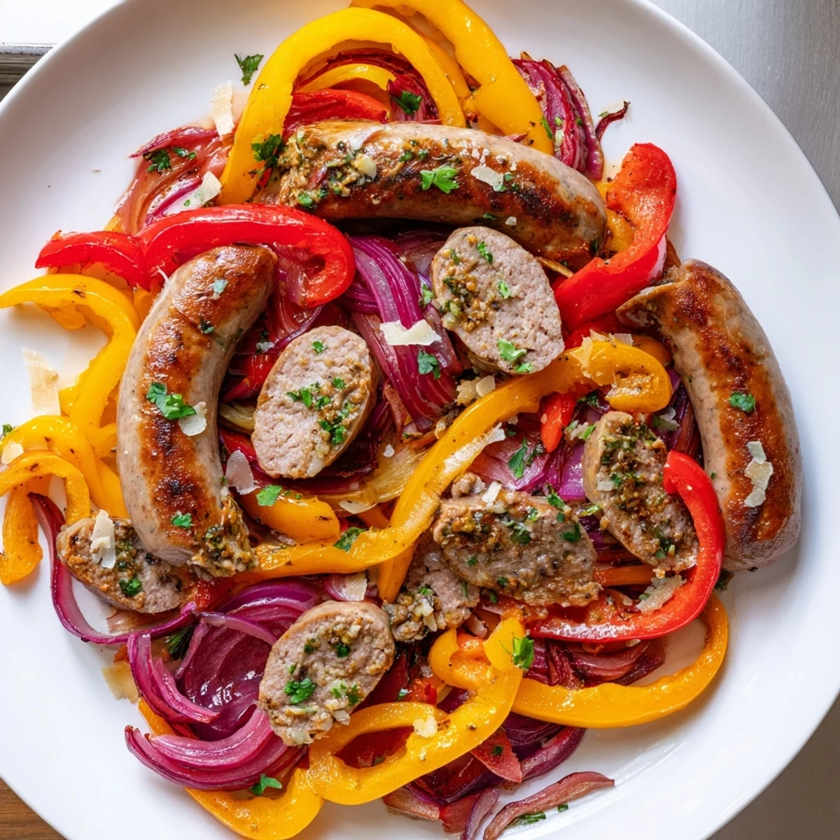 Sheet Pan Sausage Peppers