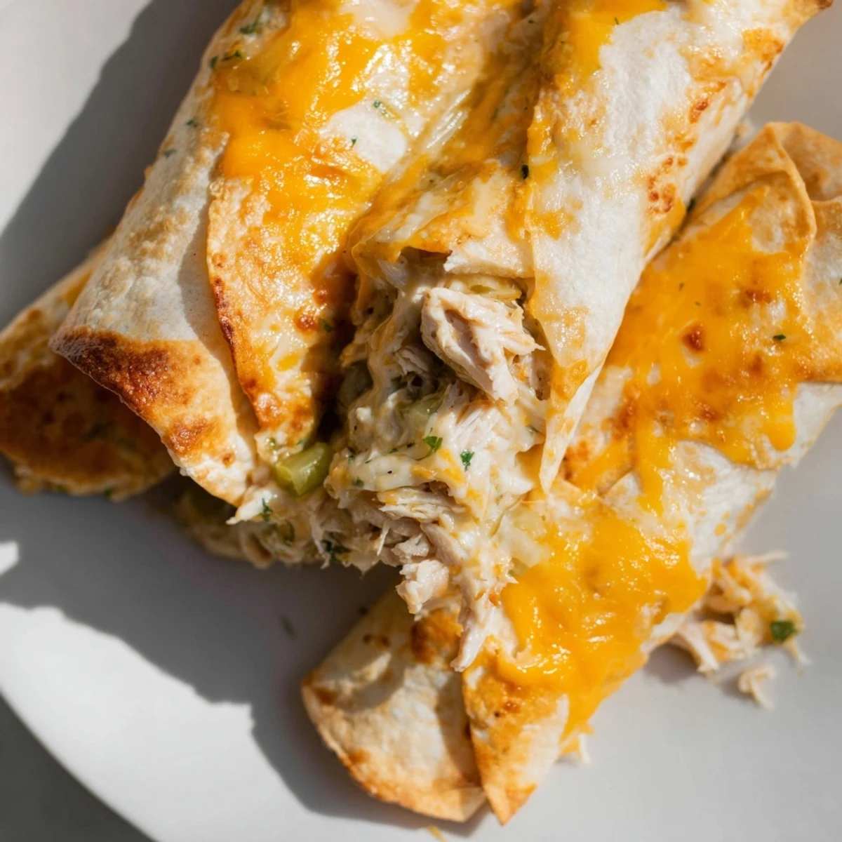 Rolled flour tortillas filled with cheesy chicken and chopped pickles make these Dill Pickle Ranch Chicken Taquitos appetizing.