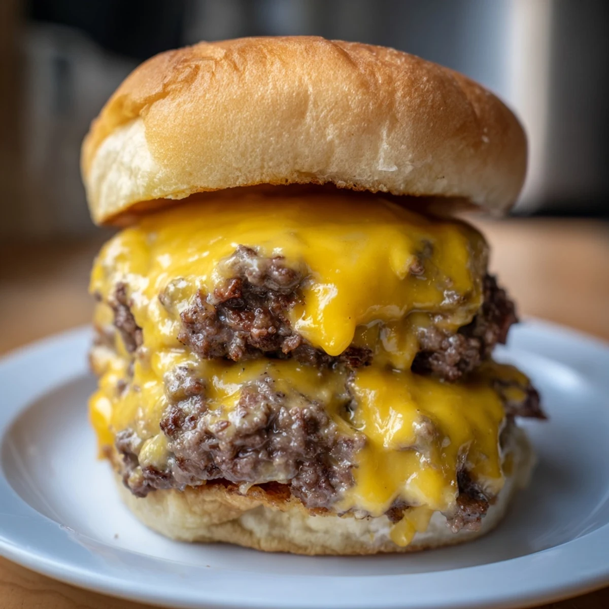 Enjoy this low-carb Flying Dutchman Burger served with a side salad for a classic American lunch.