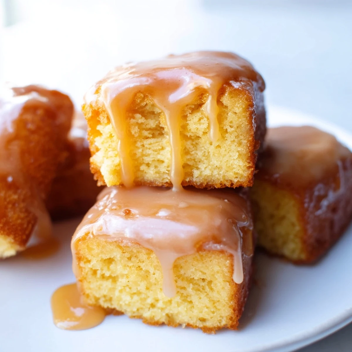 Golden-brown Maple Donut Bars drizzled with rich maple icing, perfect for a cozy breakfast or afternoon snack.
