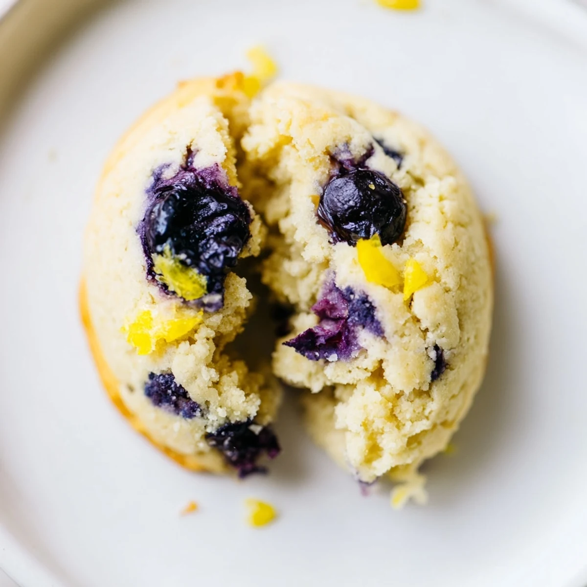 Soft baked lemon blueberry cheesecake cookies with cream cheese batter and fresh berries