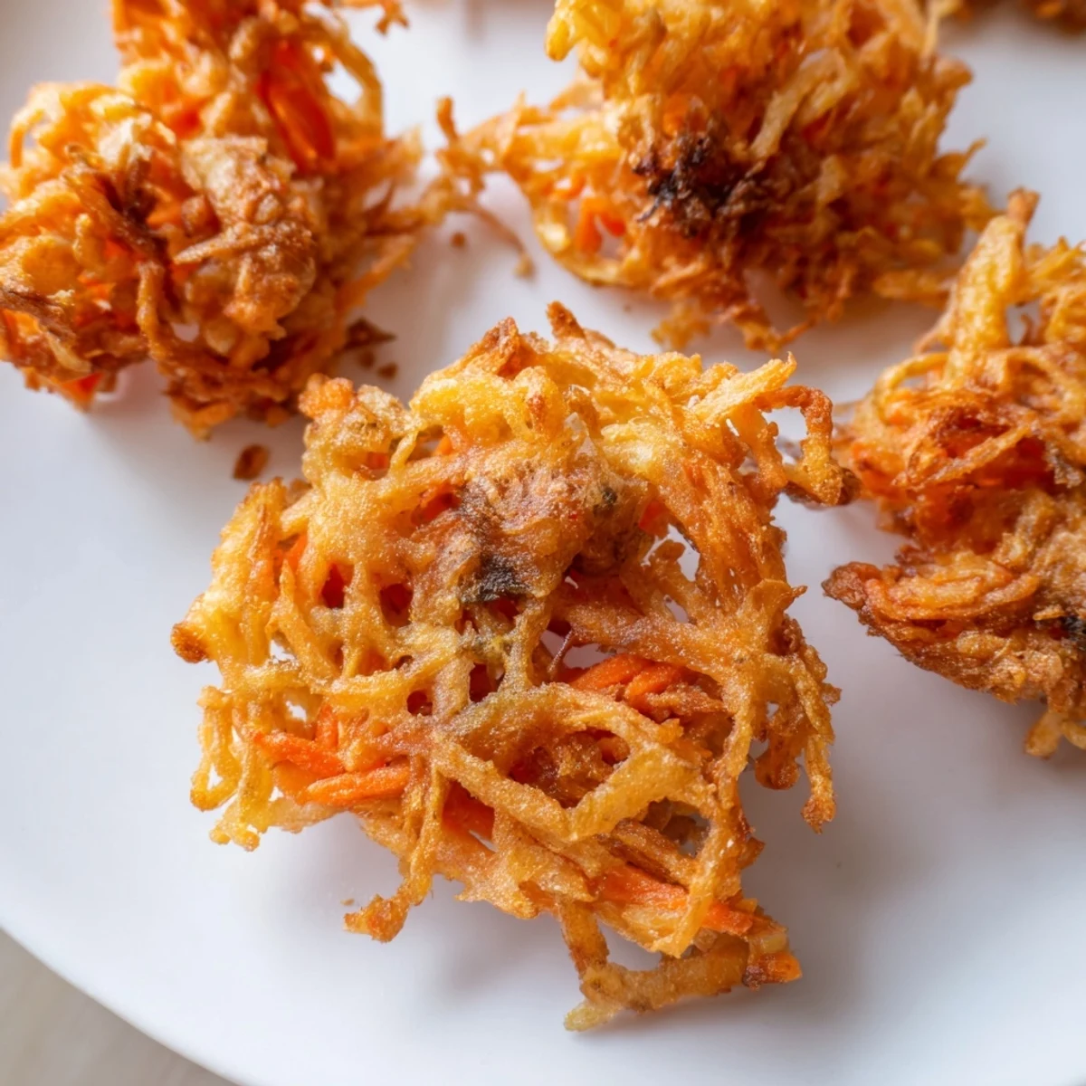 Ukoy Filipino shrimp fritters served hot with vinegar garlic dipping sauce for crispy appetizer