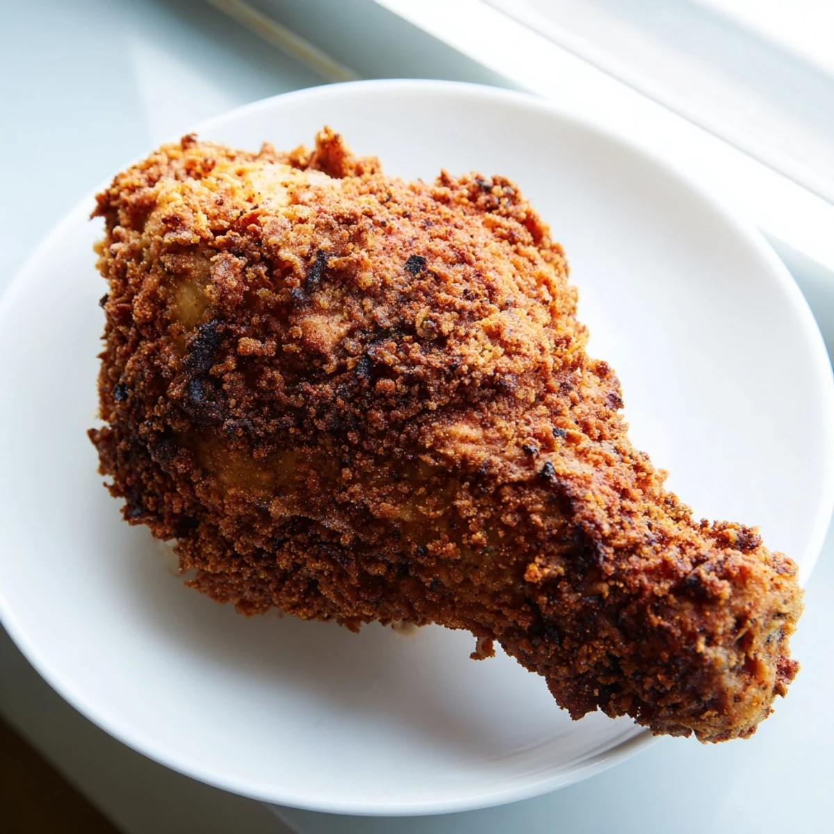 Golden crispy fried chicken pieces with crunchy coating and juicy tender meat inside