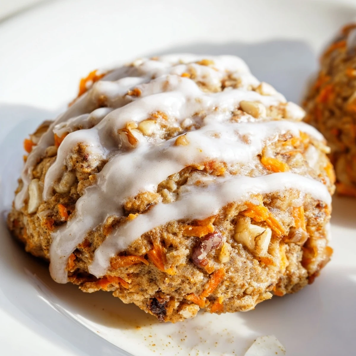 Chewy carrot cake cookies studded with walnuts and warm cinnamon spices