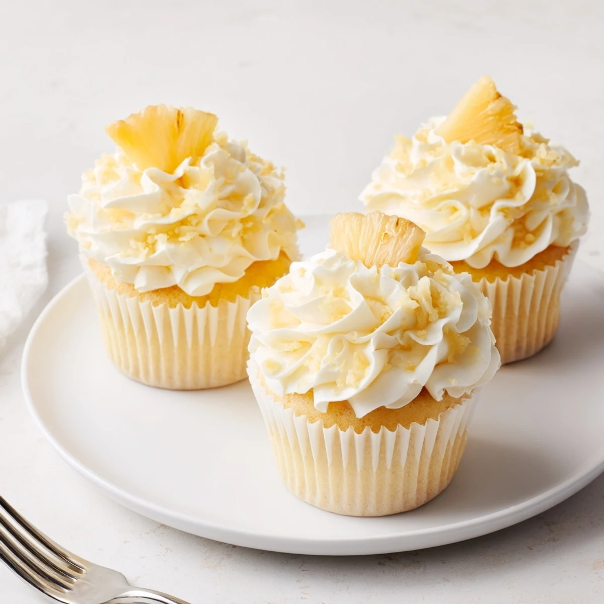 Freshly baked Dole Whip Cupcakes Recipe cooling on rack, tropical aroma