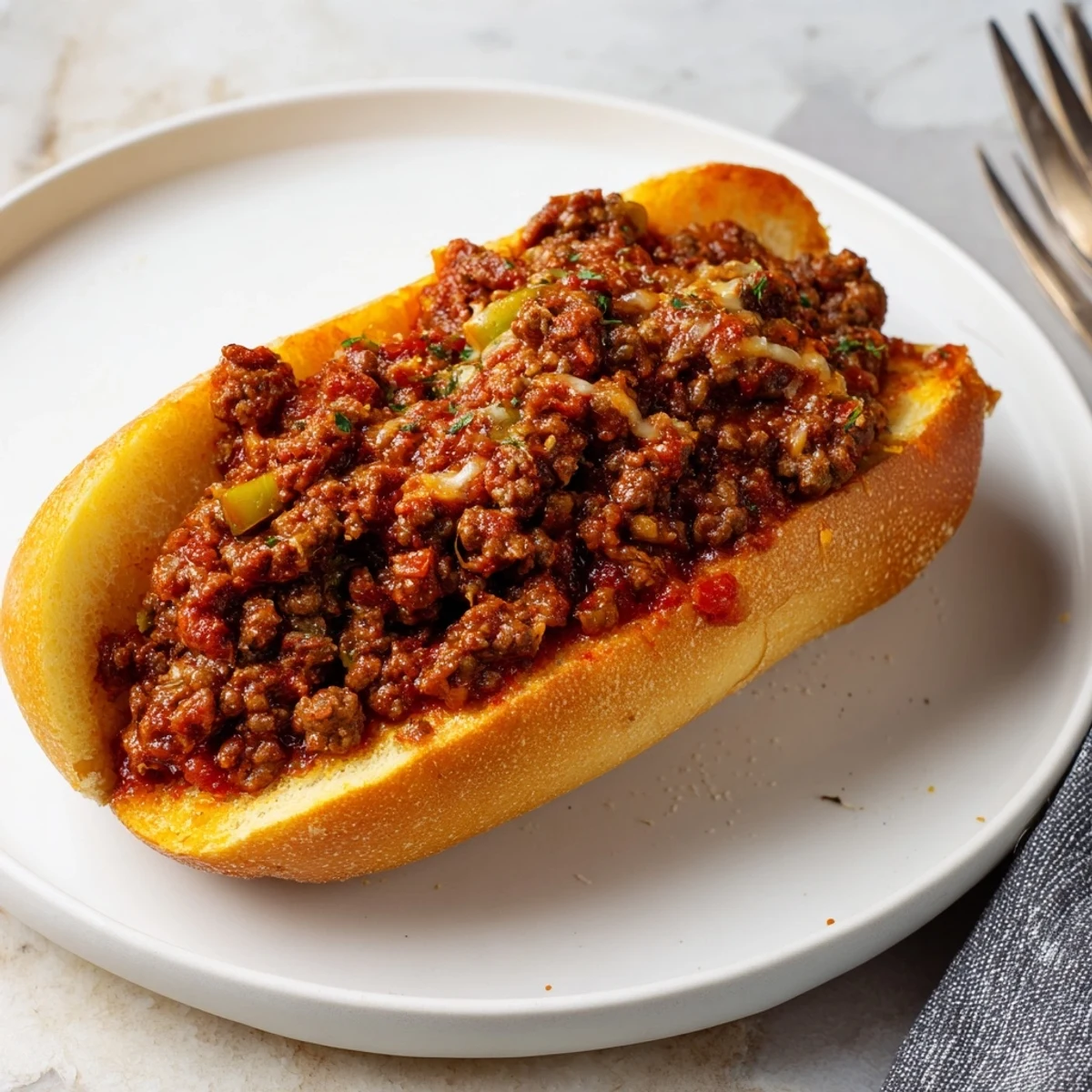 Garlic Bread Sloppy Joes piled on a tray, gooey cheese, buttery crust