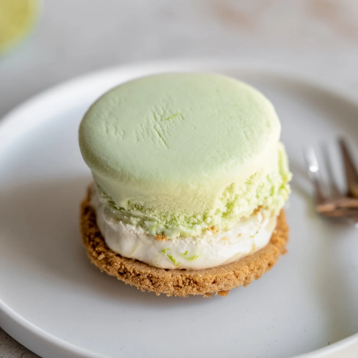 Key Lime Pie Ice Cream Sandwiches with zesty lime filling and crumbly graham cookies