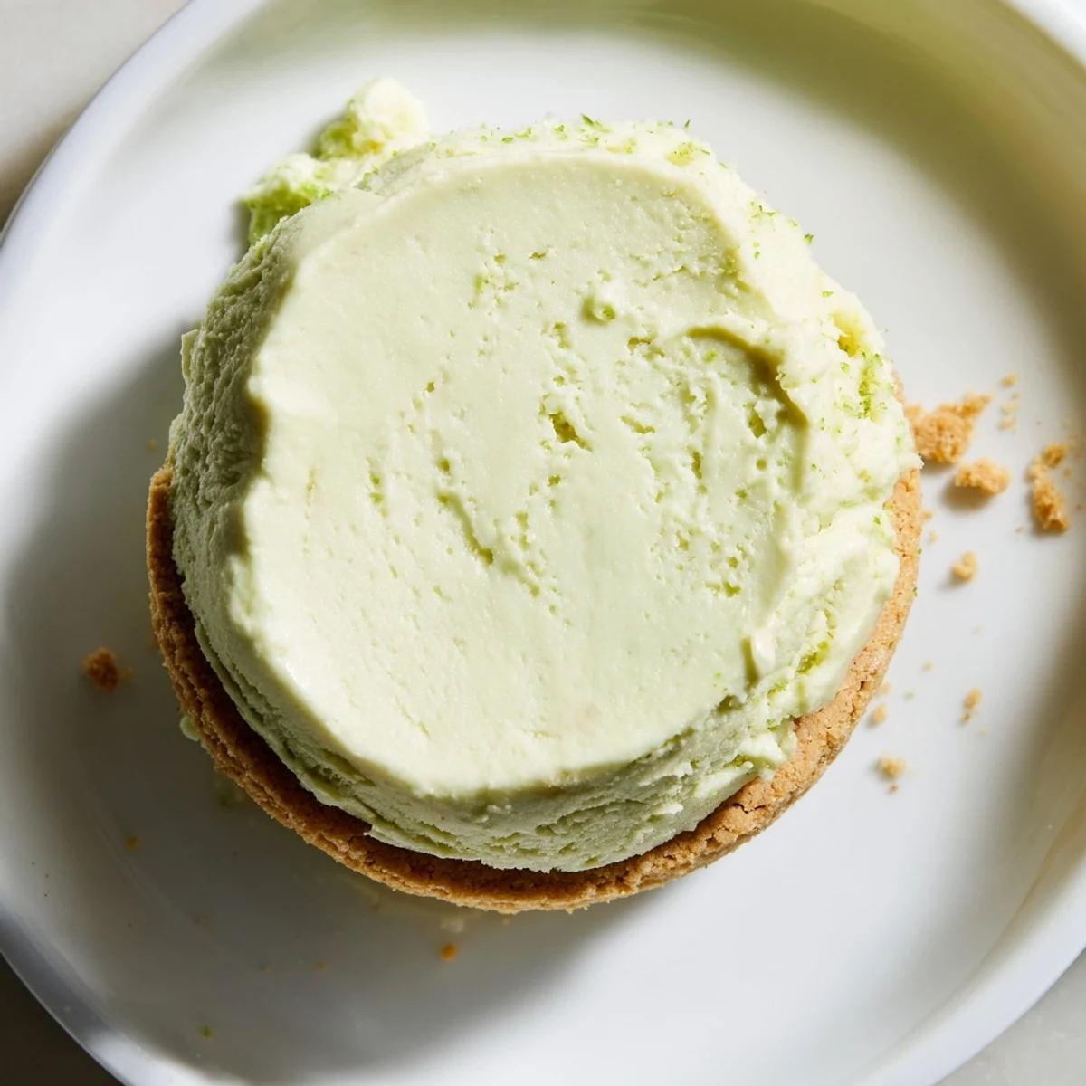 Homemade Key Lime Pie Ice Cream Sandwiches served frozen, rolled in crushed graham crumbs