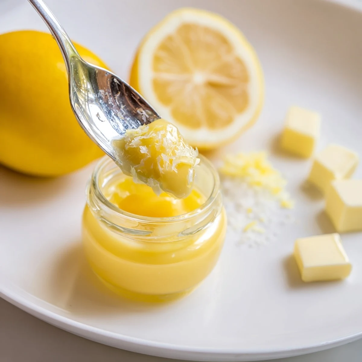 Homemade Lemon Curd Recipe thick, bright yellow curd on warm scones