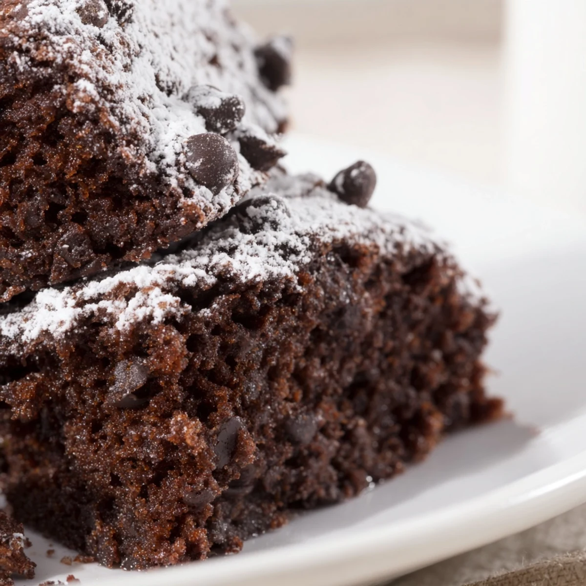 Individual mini chocolate cake topped with fresh berries and whipped cream