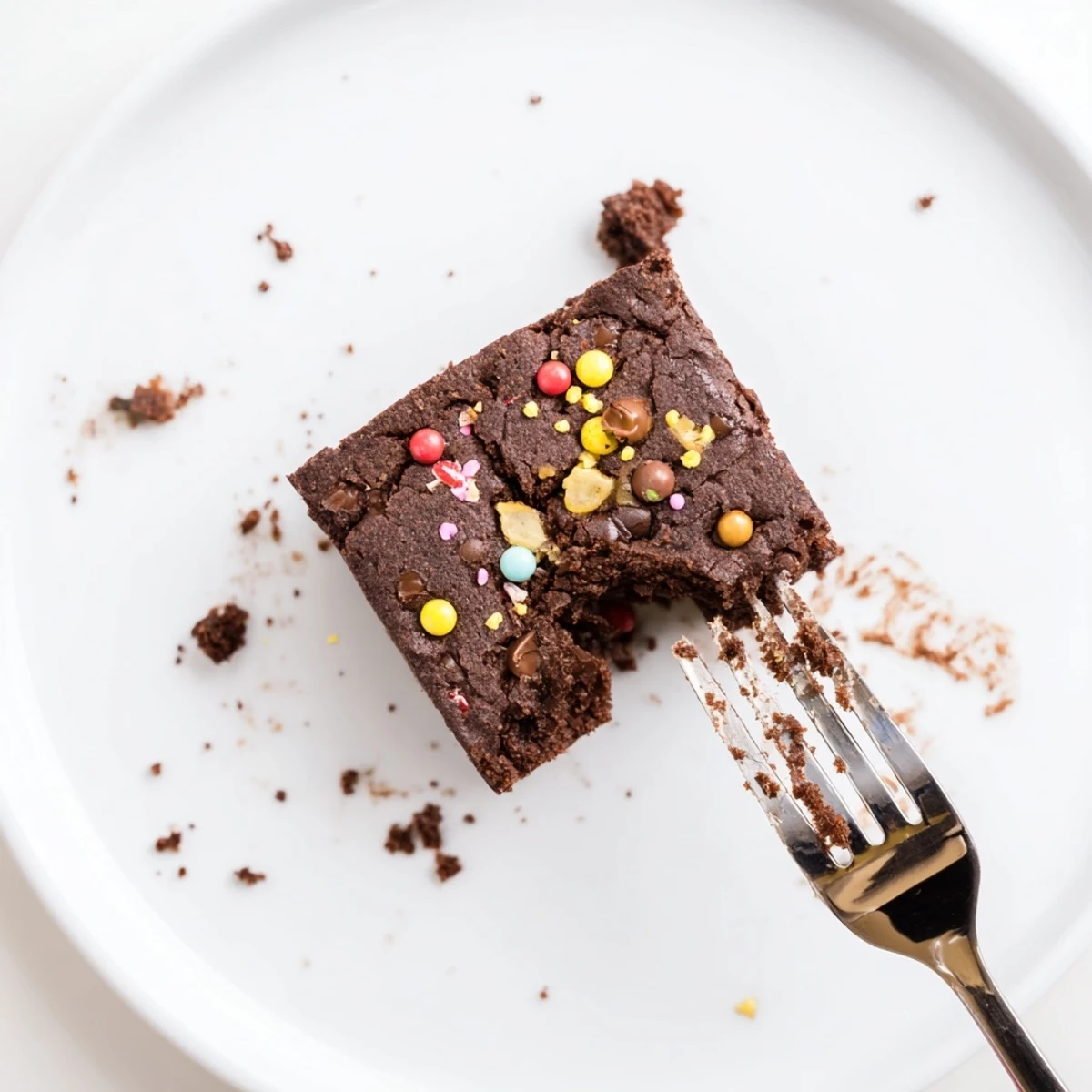 Warm Sourdough Cosmic Chocolate Brownies served with cold milk for contrast  