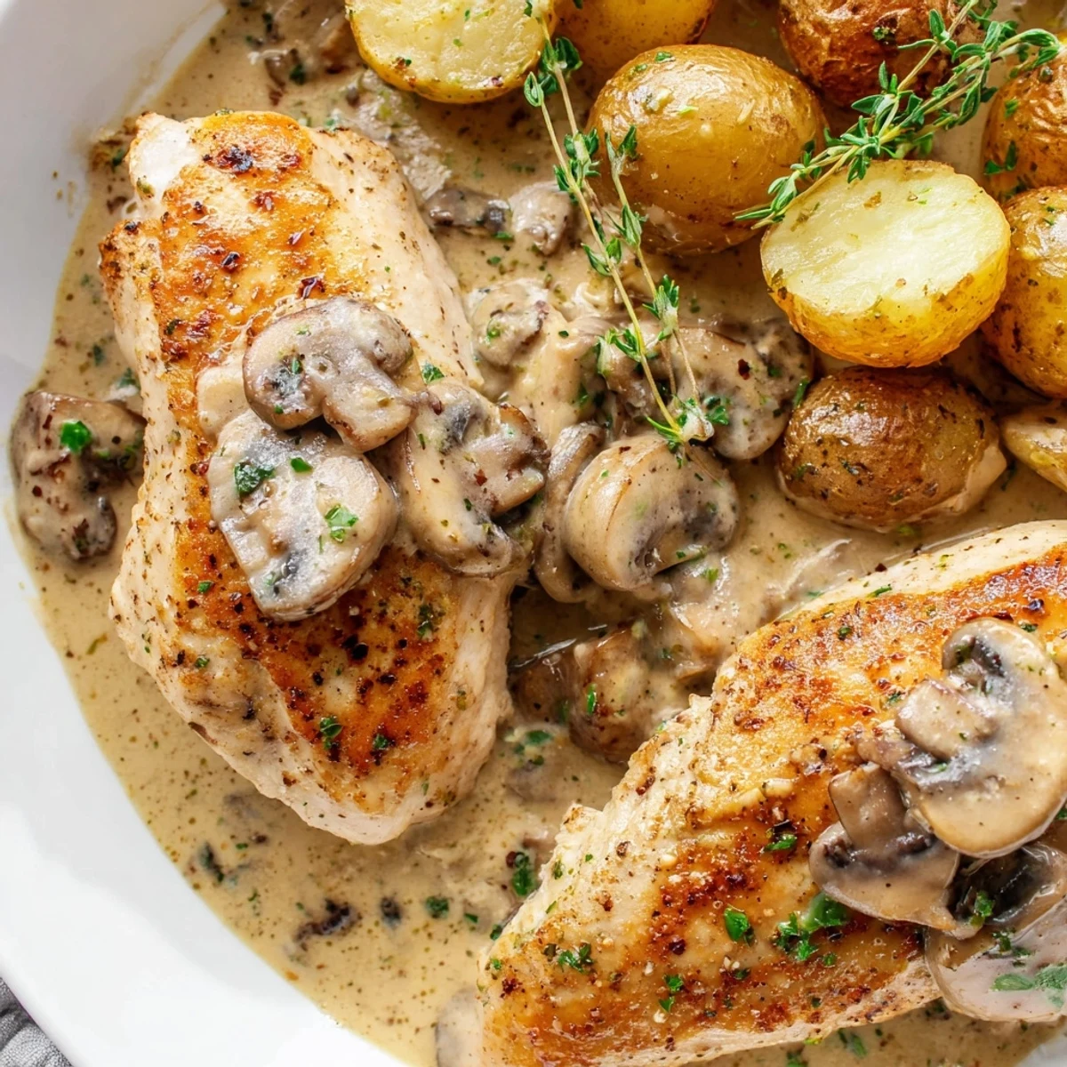 Creamy Mushroom Chicken Potatoes