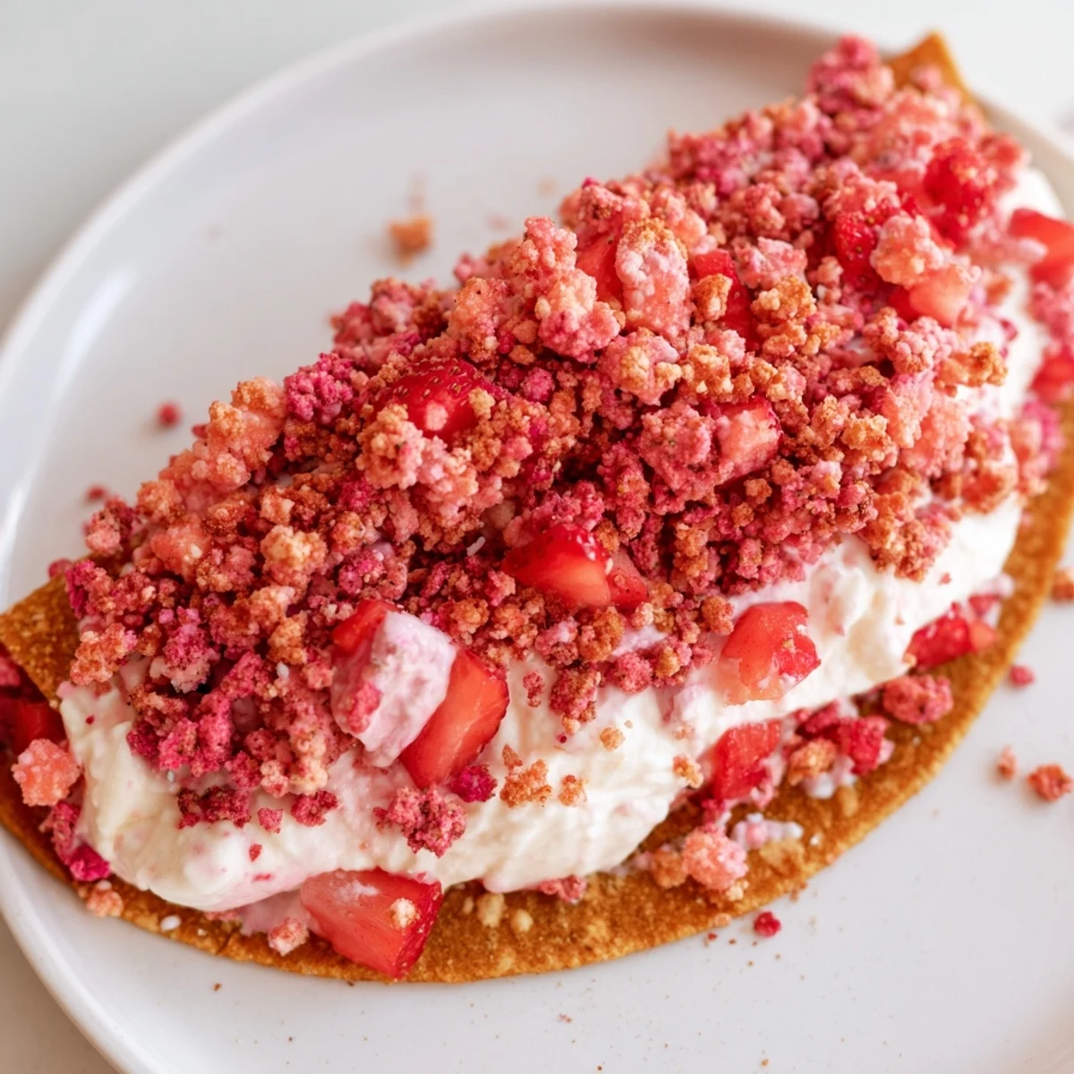 Strawberry Crunch Cheesecake Tacos
