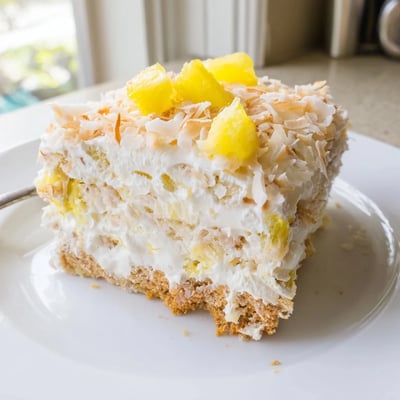 No Bake Pineapple Coconut Cake